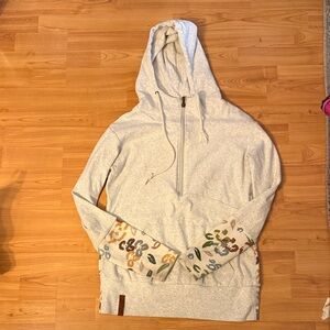 AMPERSAND AVE Light Gray Hoodie with Multicolor Accents